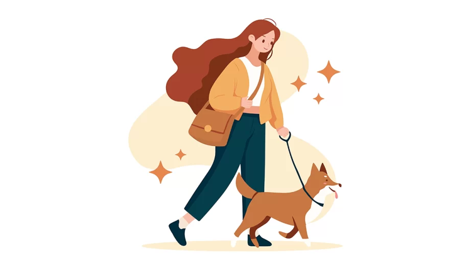 散歩してるイメージ